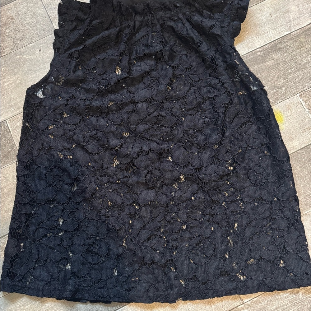 Nanette Lepore Black Floral Lace top